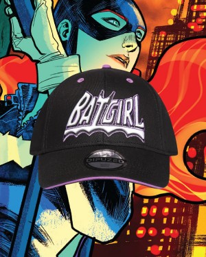 DC COMICS BATMAN BATGIRL LOGO SYMBOL BLACK SNAPBACK BASEBALL CAP