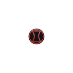 OFFICIAL MARVEL COMICS BLACK WIDOW LOGO ROUND PIN BADGE