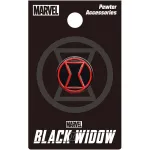 OFFICIAL MARVEL COMICS BLACK WIDOW LOGO ROUND PIN BADGE