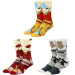 AVATAR THE LAST AIRBENDER AANG, ZUKO & APPA ALL OVER PRINT 3 PAIR CREW SOCKS (CHARACTER COLLECTION)