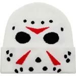 FRIDAY THE 13TH JASON VOORHEES HOCKEY MASK GLOW IN THE DARK WHITE BEANIE