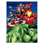 MARVEL AVENGERS ASSEMBLE HULK, IRON MAN, CAPTAIN AMERICA, THOR BLUE FLEECE BLANKET