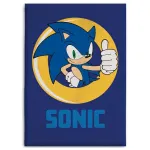 SONIC THE HEDGEHOG THUMBS UP GOLD RING BLUE FLEECE BLANKET