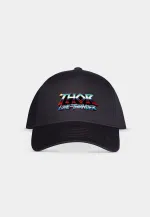 MARVEL COMICS THOR LOVE AND THUNDER LOGO BLACK SNAPBACK BASEBALL CAP