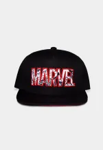 MARVEL COMICS ICONIC LOGO BLACK SNAPBACK BASEBALL CAP