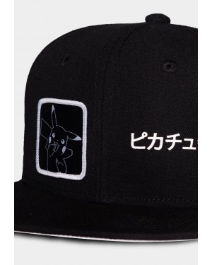 POKEMON PIKACHU JAPANESE BLACK SNAPBACK BASEBALL CAP