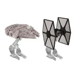 STAR WARS TIE FIGHTER vs MILLENNIUM FALCON DIE-CAST & PLASTIC HOT WHEELS VEHICLES