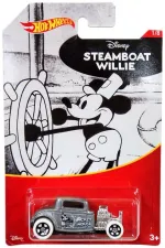 DISNEY MICKEY MOUSE STEAMBOAT WILLIE DIE-CAST & PLASTIC HOT WHEELS VEHICLES [1/8]