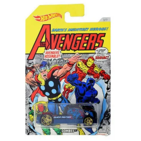 MARVEL THE AVENGERS BLACK PANTHER QOMBEE DIE-CAST & PLASTIC HOT WHEELS VEHICLES [3/7]