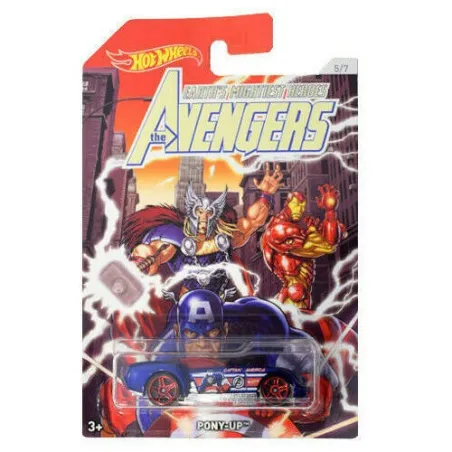 MARVEL THE AVENGERS CAPTAIN AMERICA PONY-UP DIE-CAST & PLASTIC HOT WHEELS VEHICLES [5/7]