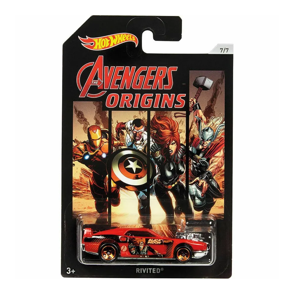 MARVEL THE AVENGERS BLACK WIDOW RIVITED DIE-CAST & PLASTIC HOT WHEELS VEHICLES [7/7]