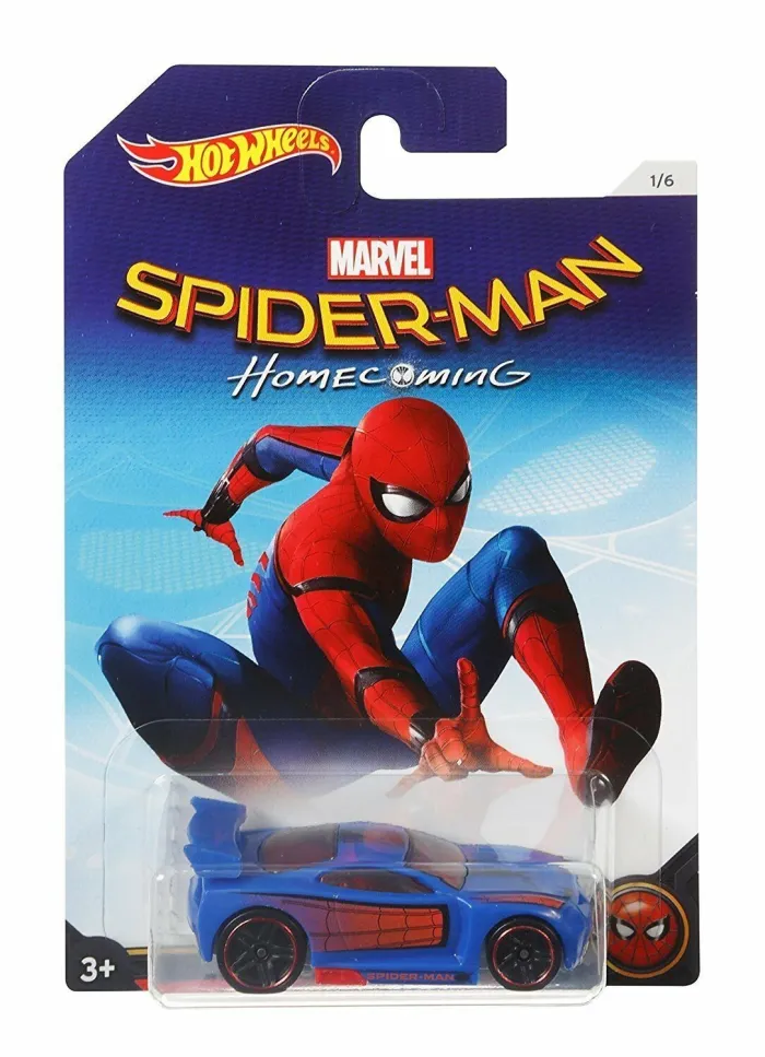 MARVEL SPIDER-MAN HOMECOMING POWER RAGE DIE-CAST & PLASTIC HOT WHEELS VEHICLES [1/6]