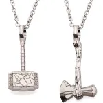 MARVEL COMICS LOVE AND THUNDER Mjölnir & Stormbreaker BESTIES PENDANT NECKLACE