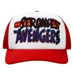 THOR LOVE AND THUNDER 'STRONGEST AVENGER' RED TRUCKER SNAPBACK BASBEALL CAP HAT