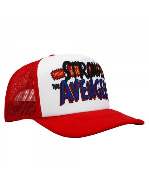 THOR LOVE AND THUNDER 'STRONGEST AVENGER' RED TRUCKER SNAPBACK BASBEALL CAP HAT