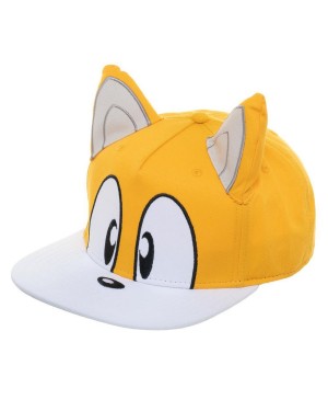 OFFICIAL SONIC THE HEDGEHOG TAILS FACE YELLOW SNAPBACK BASEBALL CAP