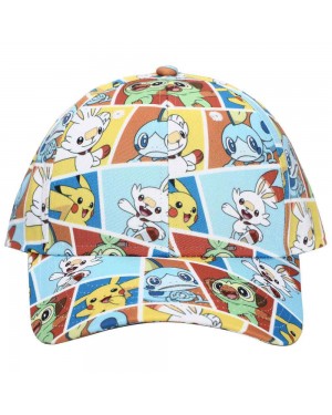 POKEMON SWORD AND SHIELD STARTERS WITH PIKACHU COLLAGE SNAPBACK BASBEALL CAP HAT