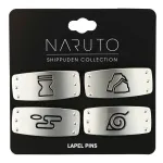 NARUTO SHIPPUDEN VILLAGE GRASS, ROCK,  CLOUD & SAND SET OF 4 PIN BADGE