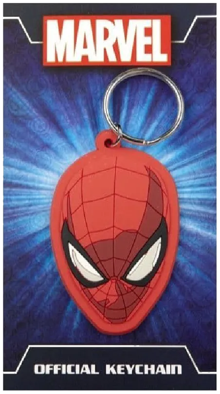 MARVEL COMICS SPIDER-MAN MASK RUBBER PVC KEYRING