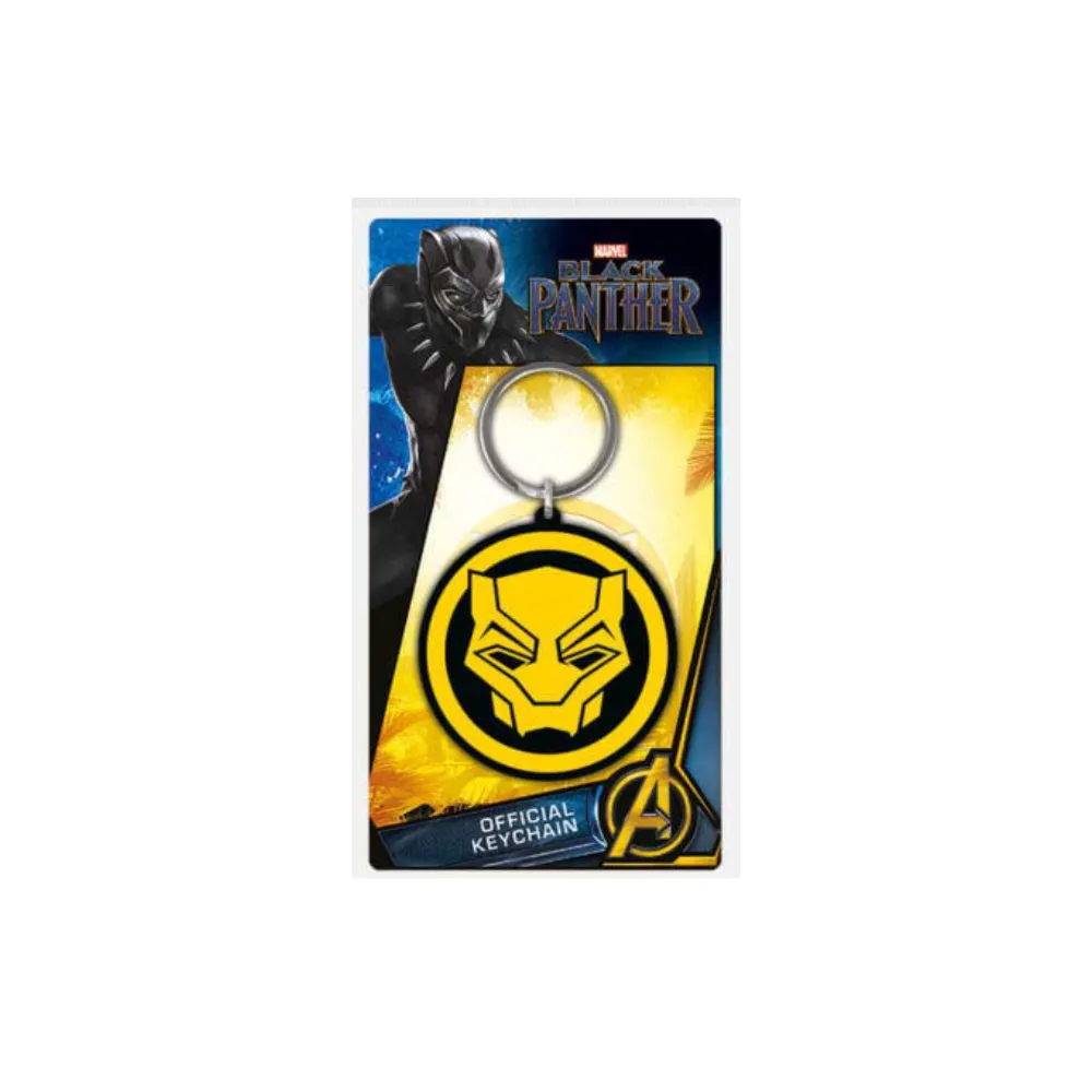 MARVEL COMICS BLACK PANTHER RUBBER PVC KEYRING