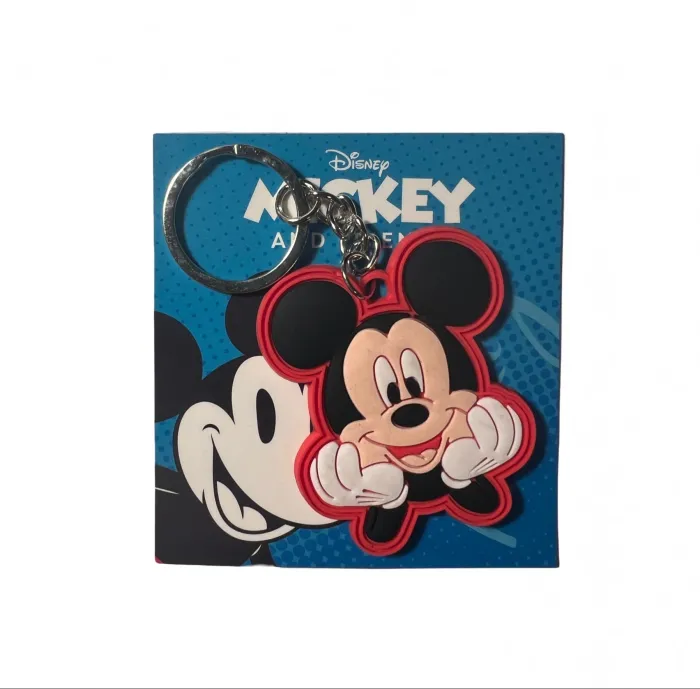 DISNEY MICKEY MOUSE FACE RUBBER PVC KEYRING