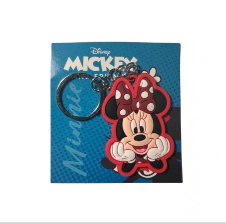 DISNEY MINNIE MOUSE FACE RUBBER PVC KEYRING