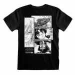 STAR WARS LOGO AND MANGA FRONT AND BACK PRINT BLACK T-SHIRT