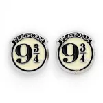 HARRY POTTER PLATFORM 9/34 SILVER PLATED PAIR OF STUD EARRINGS