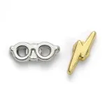 HARRY POTTER HARRY'S GLASSES & SCAR SILVER PLATED PAIR OF STUD EARRINGS