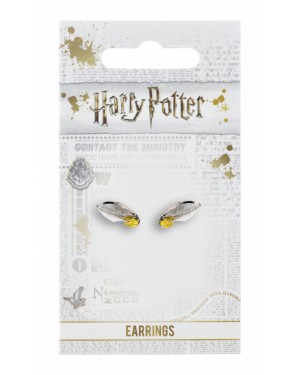 HARRY POTTER QUIDDITCH GOLDEN SNITCH SILVER PLATED PAIR OF STUD EARRINGS