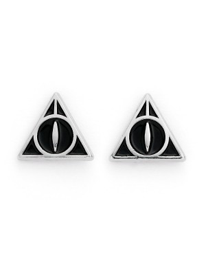 HARRY POTTER PLATFORM 9/34, HEDWIG, LETTER & DEATHLY HALLOWS SILVER PLATED 3 PAIRS OF STUD EARRINGS