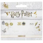 HARRY POTTER TIME TURNERS, CHOCOLATE FROG, GLASSES & SCAR SILVER PLATED 3 PAIRS OF STUD EARRINGS