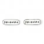 FRIENDS LOGO, MUG & ICONIC PICTURE FRAME SILVER PLATED 3 PAIRS OF STUD EARRINGS