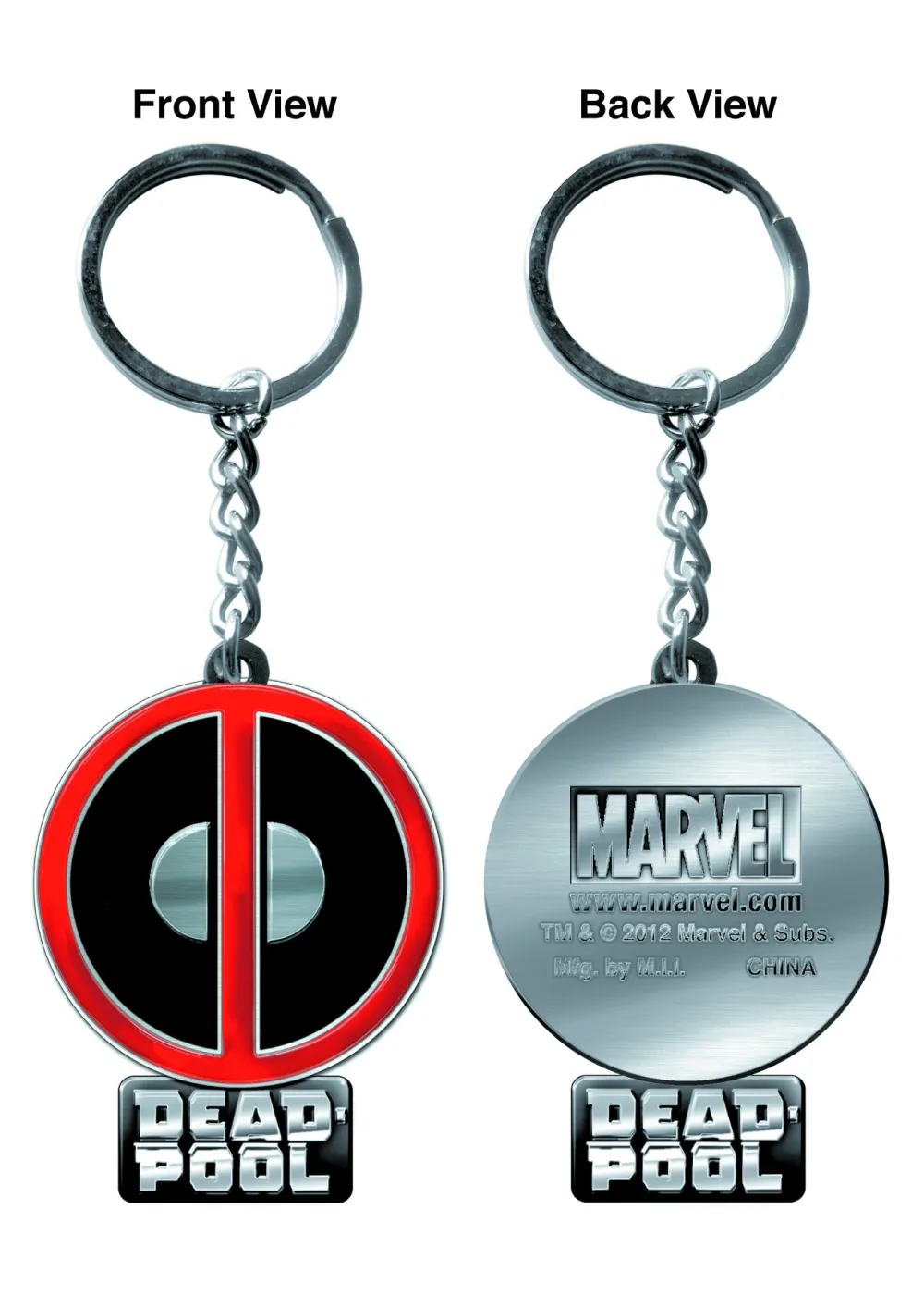 MARVEL COMICS DEADPOOL METAL KEYRING