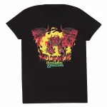 DUNGEONS AND DRAGONS RED DRAGON FIRE PRINT BLACK T-SHIRT