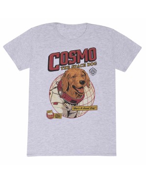 MARVEL COMICS GUARDIANS OF THE GALAXY VOL 3 COSMO THE SPACE DOG PRINT GREY T-SHIRT
