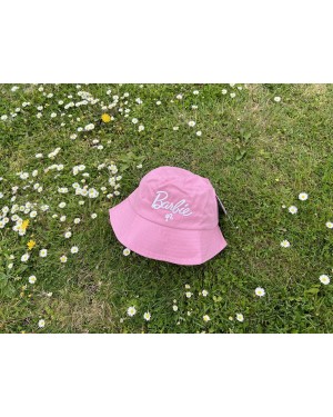 BARBIE ICONIC LOGO EMBROIDERED PINK BUCKET HAT