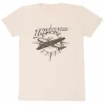 INDIANA JONES ICONIC SYMBOL PLANE / COMPASS PRINT CREAM T-SHIRT