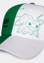 OFFICIAL POKEMON BULBASAUR 001 COLOUR SPLIT WHITE AND GREEN SNAPBACK BASEBALL CAP HAT