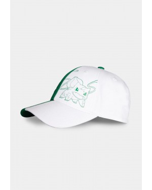 OFFICIAL POKEMON BULBASAUR 001 COLOUR SPLIT WHITE AND GREEN SNAPBACK BASEBALL CAP HAT