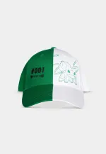 OFFICIAL POKEMON BULBASAUR 001 COLOUR SPLIT WHITE AND GREEN SNAPBACK BASEBALL CAP HAT