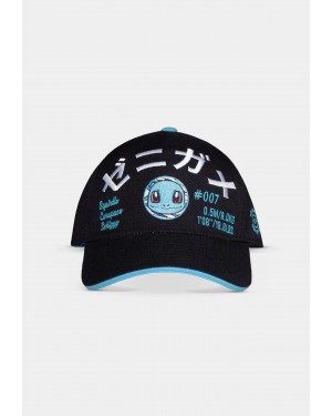 OFFICIAL POKEMON SQUIRTLE 007 STATS JAPANESE BLACK SNAPBACK BASEBALL CAP HAT