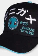 OFFICIAL POKEMON SQUIRTLE 007 STATS JAPANESE BLACK SNAPBACK BASEBALL CAP HAT