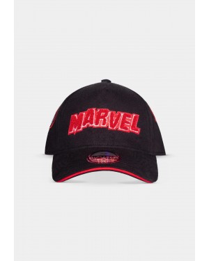 MARVEL COMICS CHENILLE LOGO WITH EMBROIDERED PATCH LOGOS BLACK BASEBALL CAP HAT