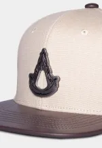 ASSASSIN'S CREED MIRAGE METAL SYMBOL BEIGE STRAPBACK BASEBALL CAP HAT