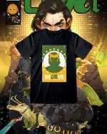 DISNEY+ MARVEL COMICS LOKI SILHOUETTE 'beLIEve' PRINT BLACK T-SHIRT