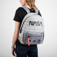 NASA WORM LOGO GREY REFLECTIVE 2 IN 1 FANNY PACK AND BACKPACK BAG