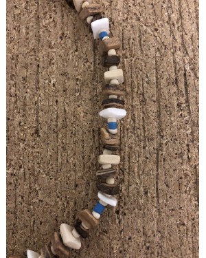 Painted Pebbles - Light Brown and Dark Brown Coco Wood Necklace