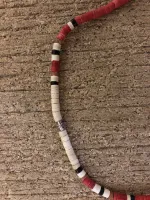 Sneakers - Red, Black and White Coco Wood Necklace