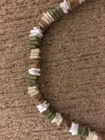 Seaside Woods - Green, White and Brown Coco Wood Necklace